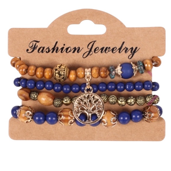 None Jewelry - UNBRANDED Bohemian Stackable BRACELETS With TREE OF LIFE Charm And Tassel